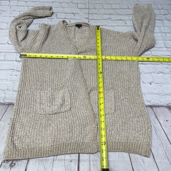Talbots Women Open Front Sweater Top Size Large Polyester Beige B355 -5 - Picture 2 of 16
